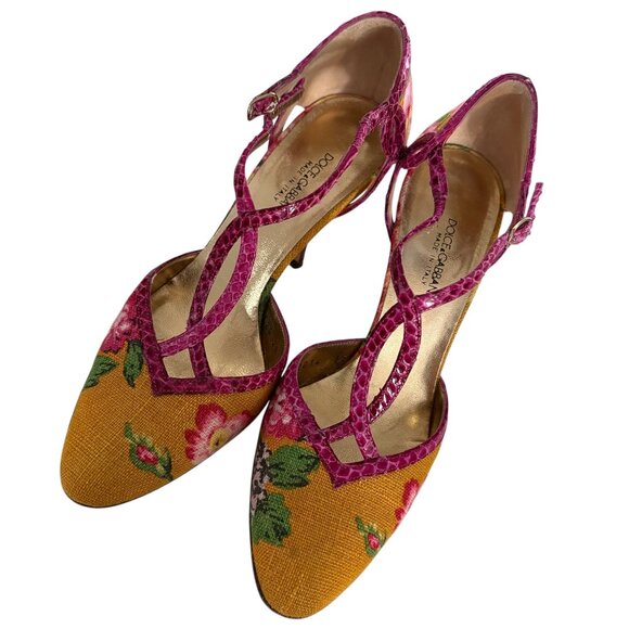 Dolce & Gabbana Floral Heels size 5.5 - Picture 1 of 8